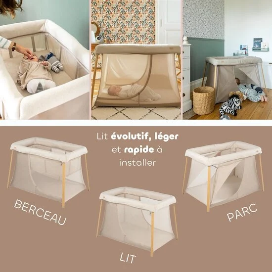 Lit Parapluie 3 en 1 Eazy Sleep Argile Gazelle - BEABA