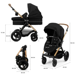 Poussette multifonctionnelle 3en1 MOOV 2 XL - Noir