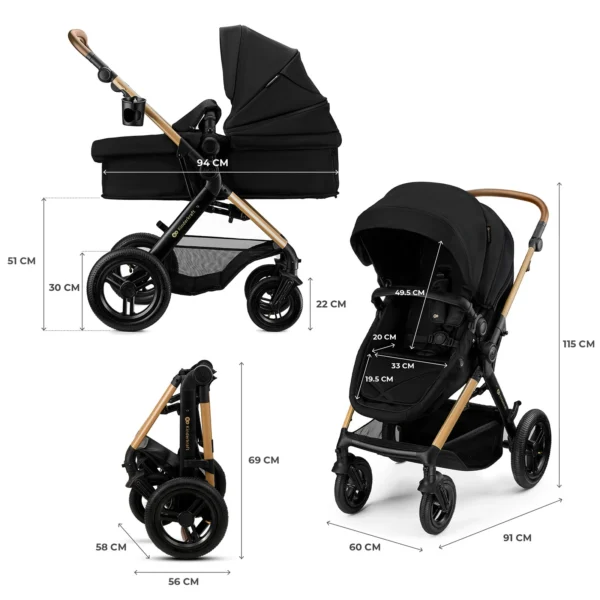Poussette multifonctionnelle 3en1 MOOV 2 XL - Noir