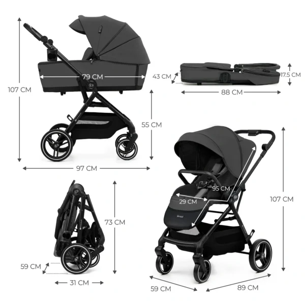 Poussette 3en1 YOXI - Gris
