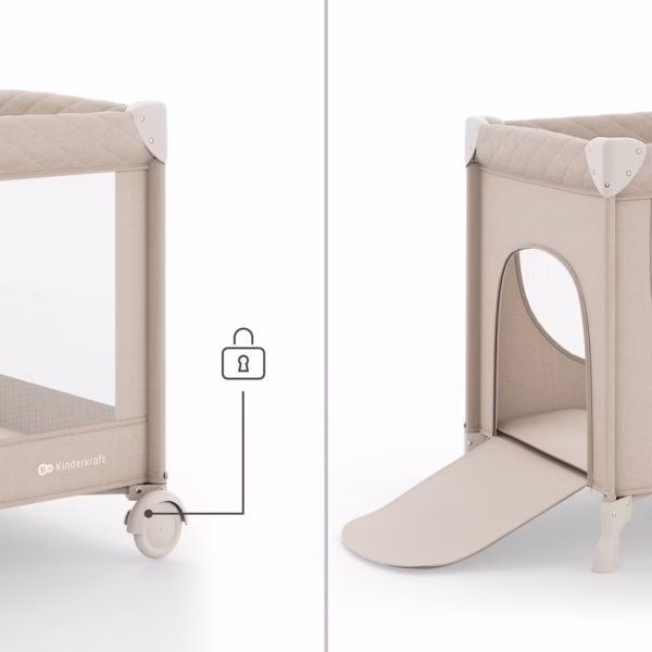 Lit bébé et lit de voyage 2 en 1 LEODY UP - Beige
