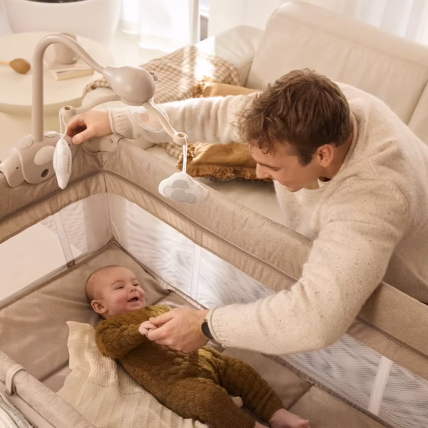 Lit bébé et lit de voyage 2 en 1 LEODY UP - Beige
