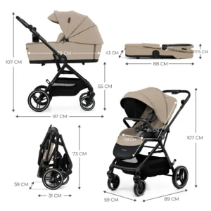 Poussette 2en1 YOXI - Beige