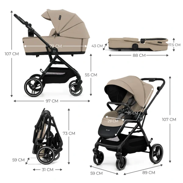 Poussette 2en1 YOXI - Beige