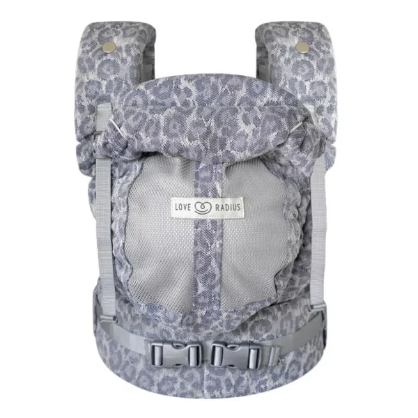 Porte-bébé PhysioCarrier 2 Blue Leopard - Édition limitée - Fenêtre d'aération 0-36m