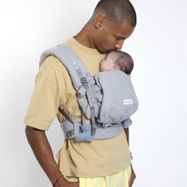 Porte-bébé PhysioCarrier 2 Grey (gaze de coton) - Fenêtre d'aération 0-36m
