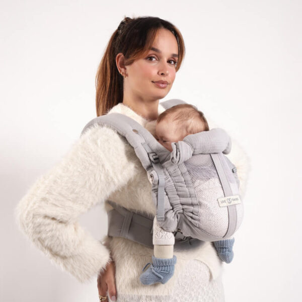 Porte-bébé PhysioCarrier 2 Grey (gaze de coton) - Fenêtre d'aération 0-36m