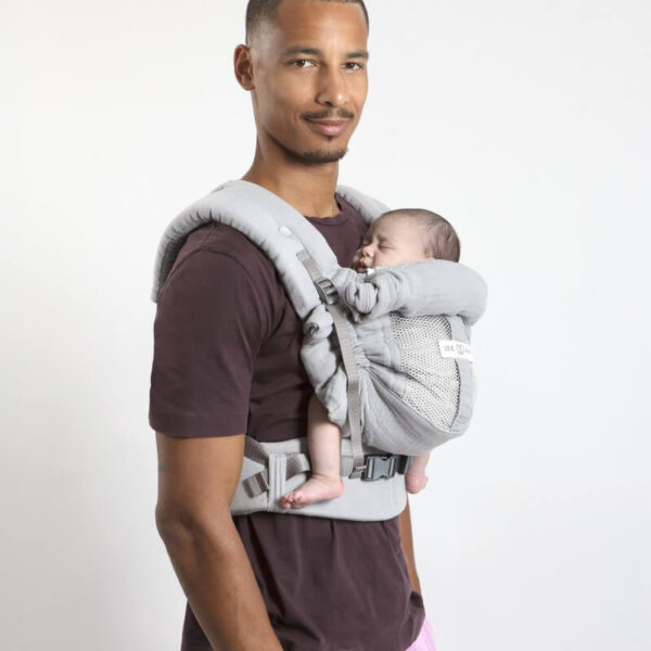 Porte-bébé PhysioCarrier 2 Grey (gaze de coton) - Fenêtre d'aération 0-36m