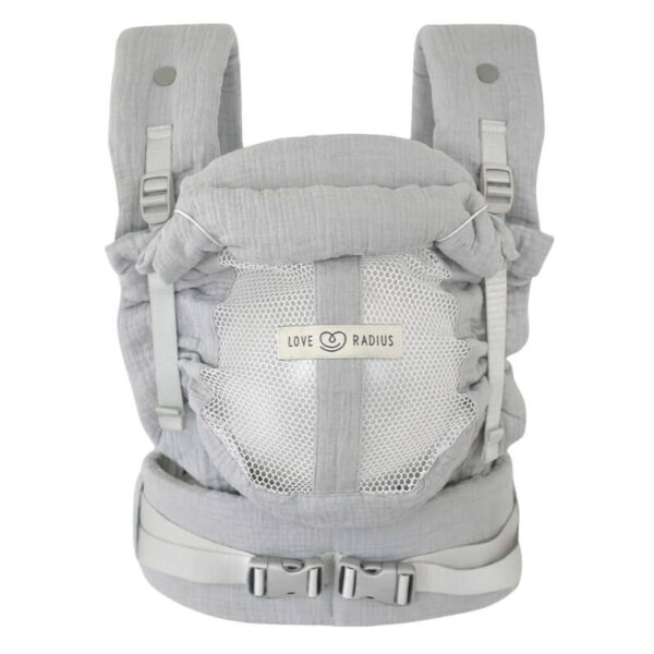 Porte-bébé PhysioCarrier 2 Grey (gaze de coton) - Fenêtre d'aération 0-36m