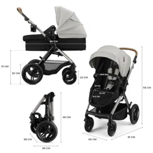 Poussette multifonctionnelle 3en1 MOOV 2 XL - Gris